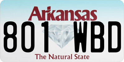 AR license plate 801WBD