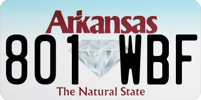 AR license plate 801WBF