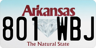 AR license plate 801WBJ