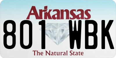 AR license plate 801WBK