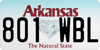 AR license plate 801WBL