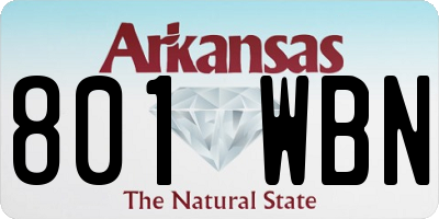 AR license plate 801WBN