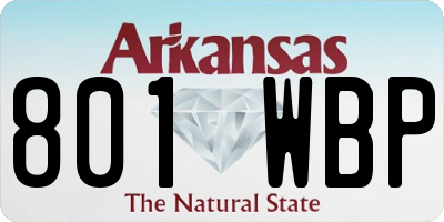 AR license plate 801WBP