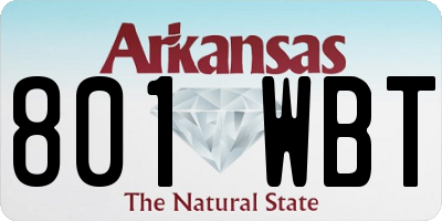 AR license plate 801WBT