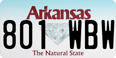 AR license plate 801WBW