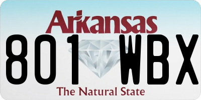 AR license plate 801WBX