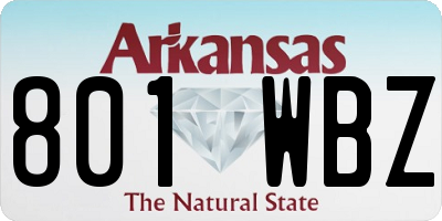 AR license plate 801WBZ
