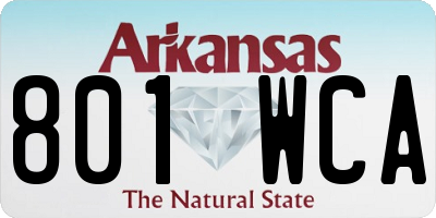 AR license plate 801WCA