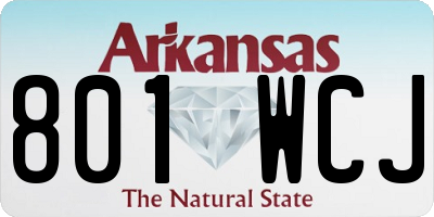 AR license plate 801WCJ