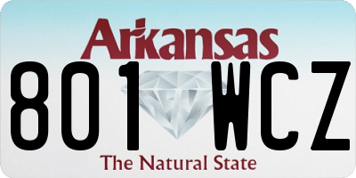 AR license plate 801WCZ