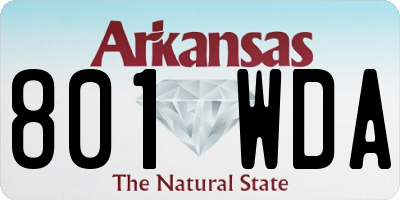 AR license plate 801WDA