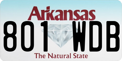 AR license plate 801WDB