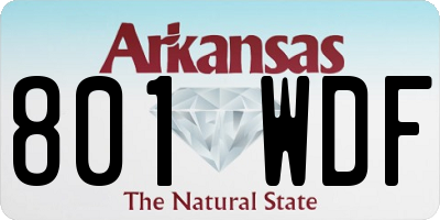 AR license plate 801WDF