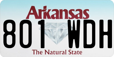 AR license plate 801WDH