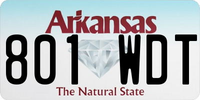 AR license plate 801WDT