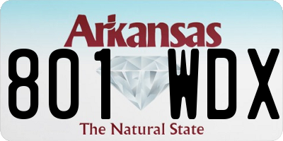 AR license plate 801WDX