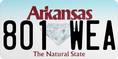 AR license plate 801WEA