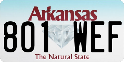 AR license plate 801WEF