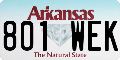 AR license plate 801WEK