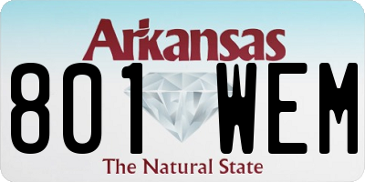 AR license plate 801WEM