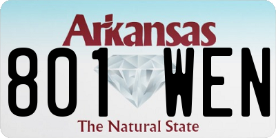 AR license plate 801WEN