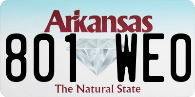 AR license plate 801WEO