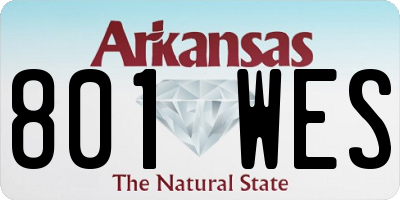 AR license plate 801WES