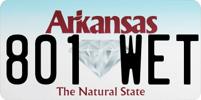 AR license plate 801WET