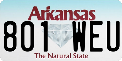 AR license plate 801WEU