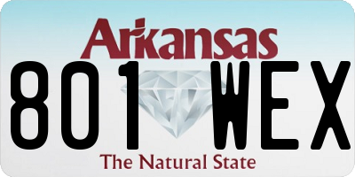 AR license plate 801WEX