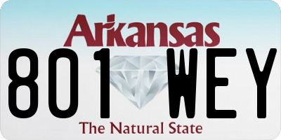 AR license plate 801WEY
