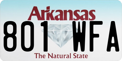 AR license plate 801WFA