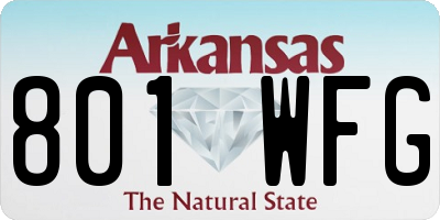 AR license plate 801WFG