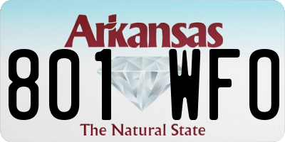 AR license plate 801WFO