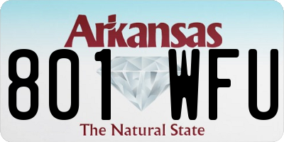 AR license plate 801WFU