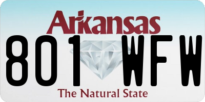 AR license plate 801WFW