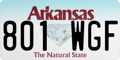 AR license plate 801WGF