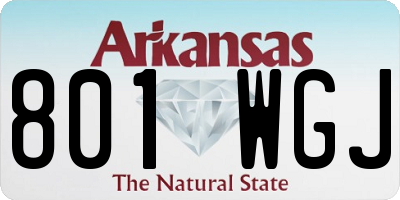 AR license plate 801WGJ