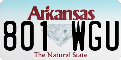 AR license plate 801WGU