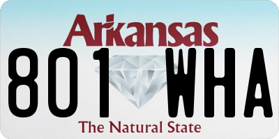 AR license plate 801WHA