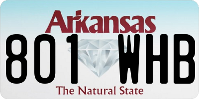 AR license plate 801WHB