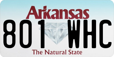 AR license plate 801WHC