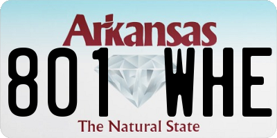 AR license plate 801WHE