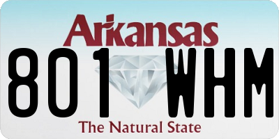 AR license plate 801WHM