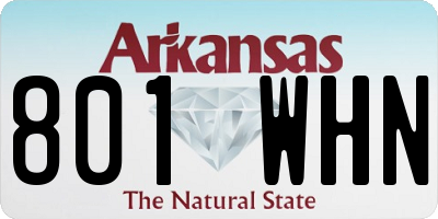 AR license plate 801WHN