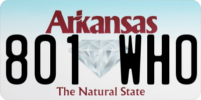 AR license plate 801WHO