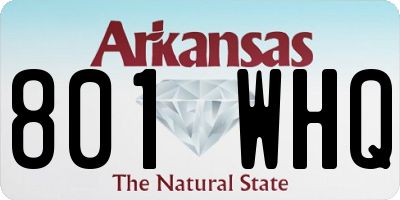 AR license plate 801WHQ