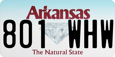 AR license plate 801WHW