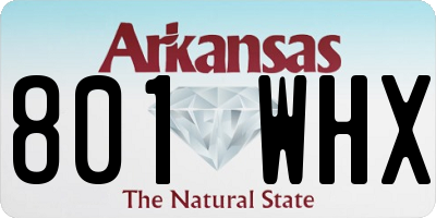 AR license plate 801WHX