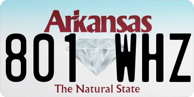 AR license plate 801WHZ